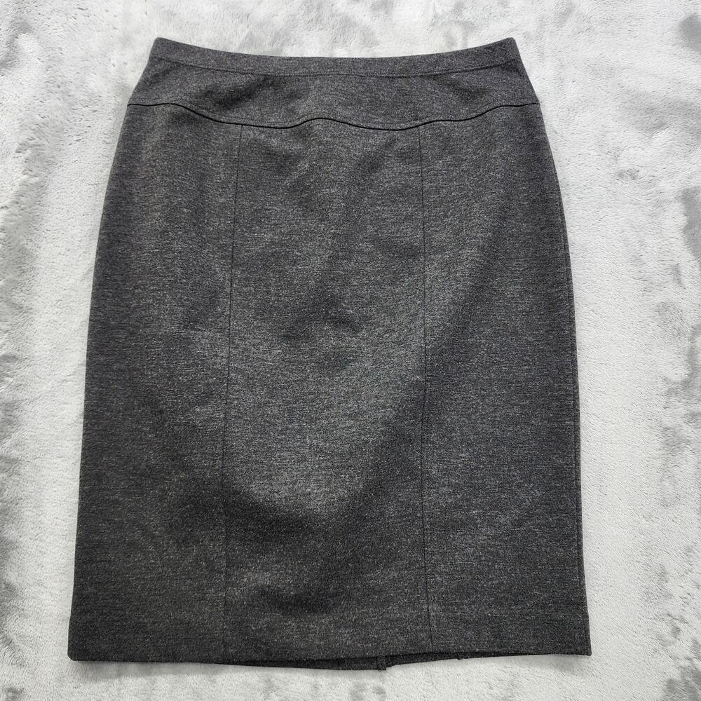 Ellen Tracy Skirt Womens S Gray Pull On High Rise Pencil Stretch Office Preppy